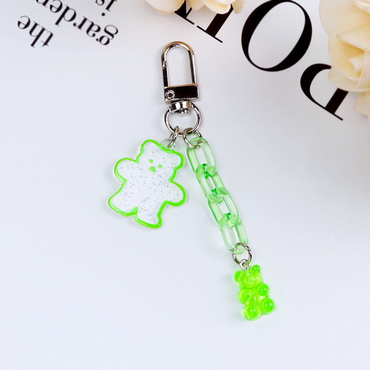 Acrylic Bear Headphone Accessories Keychain Girl Heart