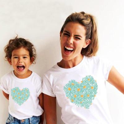 Even Daughter And Mother Heart Blue Short-sleeved T-shirt