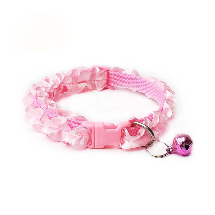 Cute Lace Sweet Pet Collar Necklace Dog Cat Collar With Bell