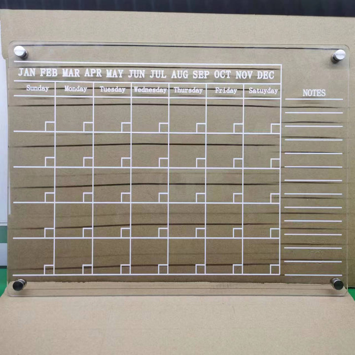 Acrylic Magnetic Dry Wipe Plate Calendar For Refrigerators