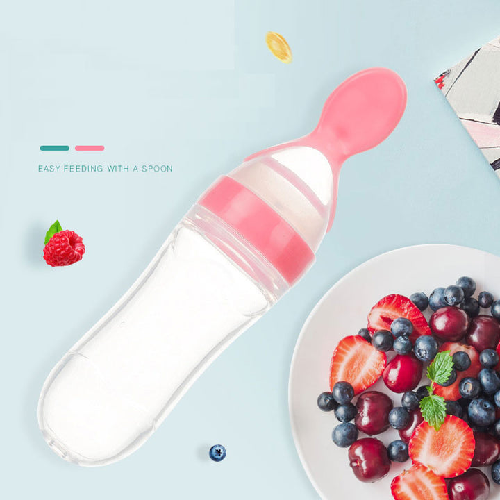 Baby Silicone Squeeze Training Feeding Bottle