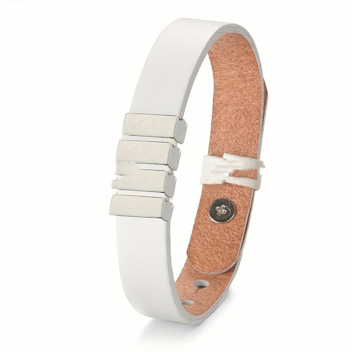 Men's Leather Name Bracelet