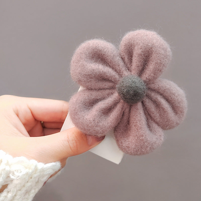 Flower Hair Circle Plush Leather Case