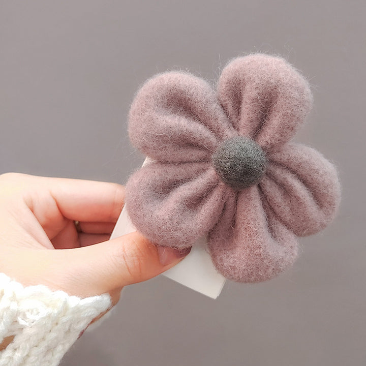Flower Hair Circle Plush Leather Case
