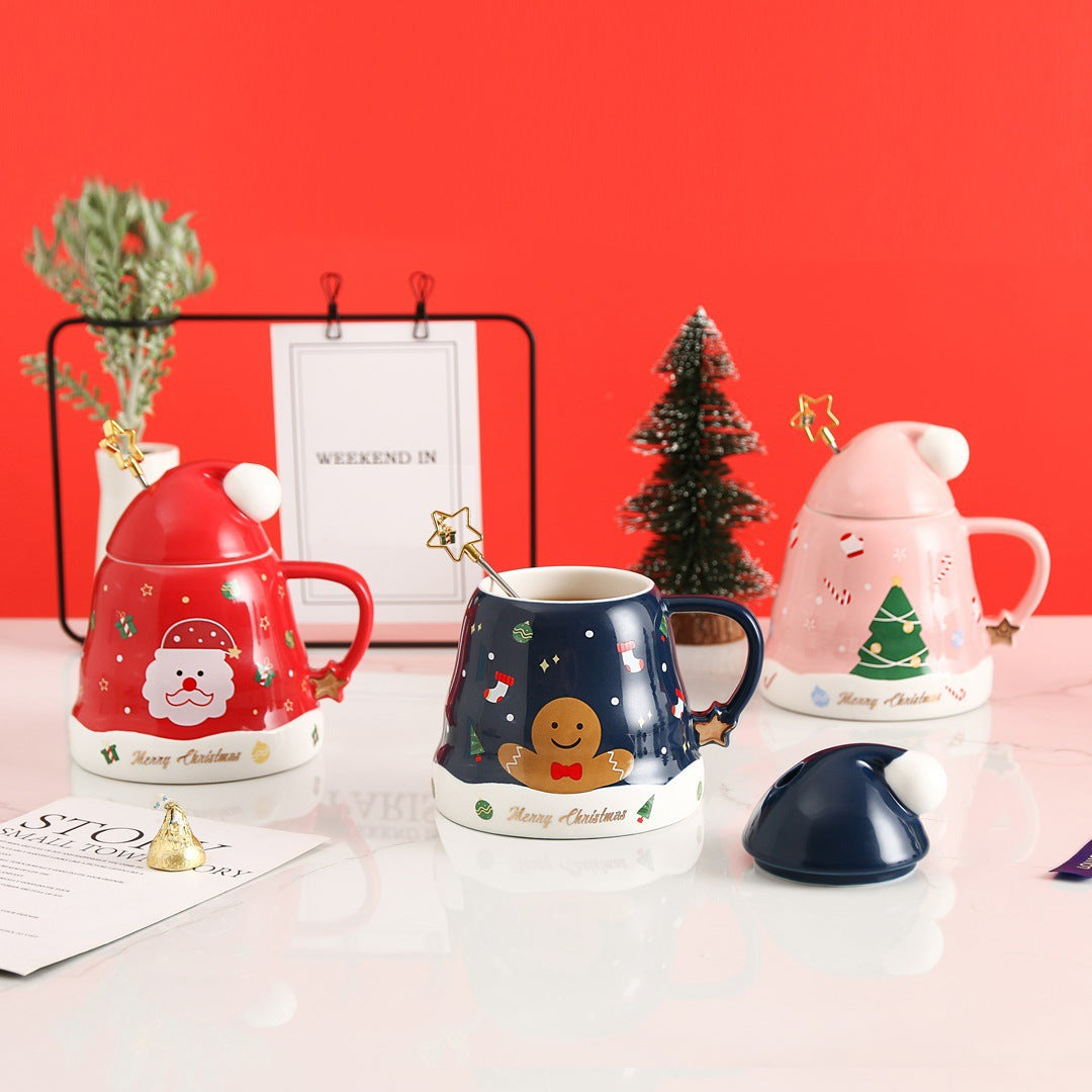 Santa Gingerbread Man Christmas Tree Ceramic Mug
