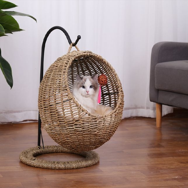 Pet Cat Litter Round Semi-enclosed Opening Cat Hanging Basket