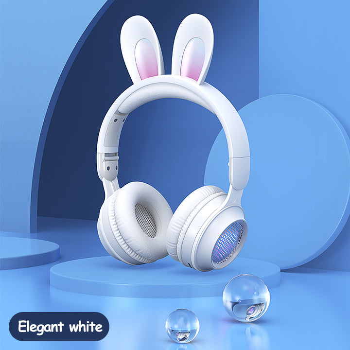 Rabbit Ear Headphones Wireless Luminous Extendable Wheat Headphones