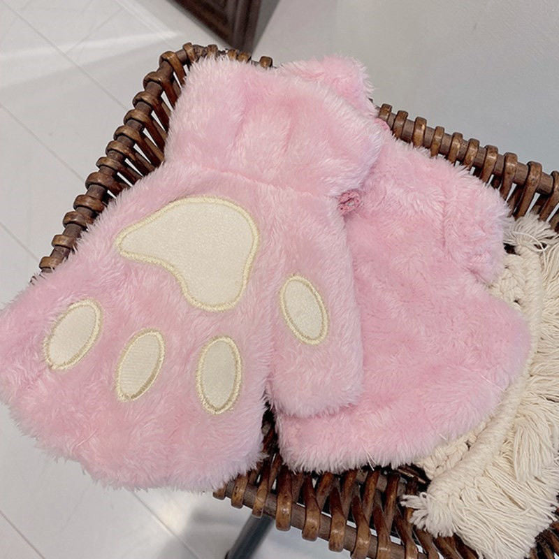 Cat's Paw Gloves Cute Girl Heart Soft Cute