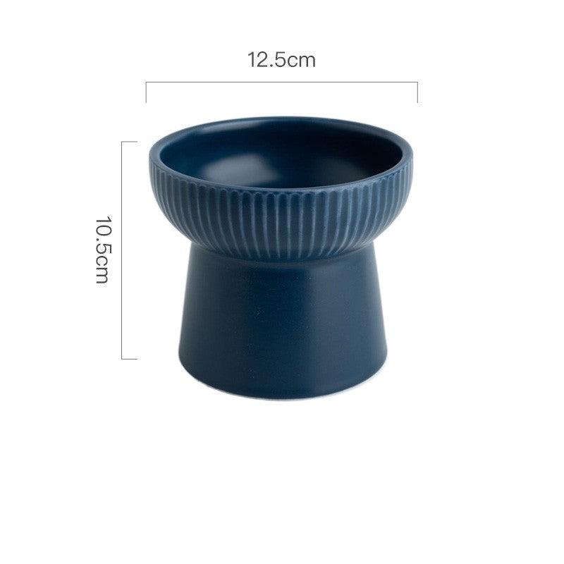 High Foot Neck Protection Ceramic Cat Bowl