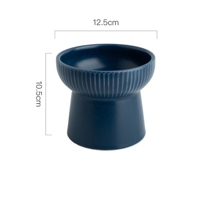 High Foot Neck Protection Ceramic Cat Bowl