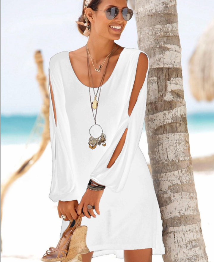 Women's Summer Deep Collar Casual Beach Dress