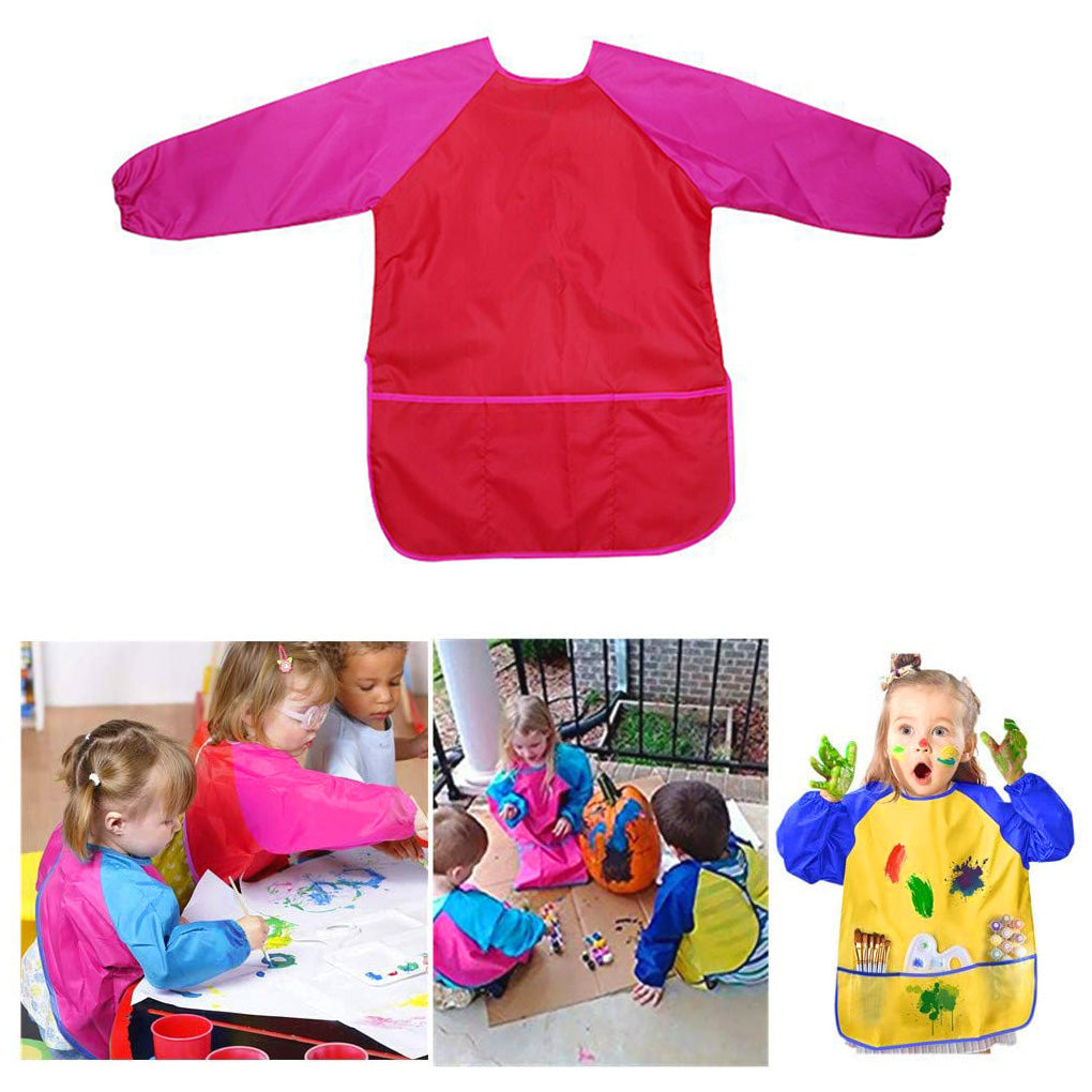 Aprons Learning Education Interesting Toys Waterproof Painting Apron Portable Children Smock Long Sleeve