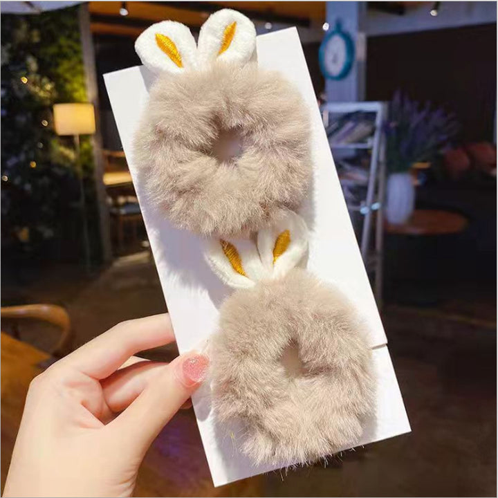 Hair Rope Simple New Bunny Ears Plush Hair Ring