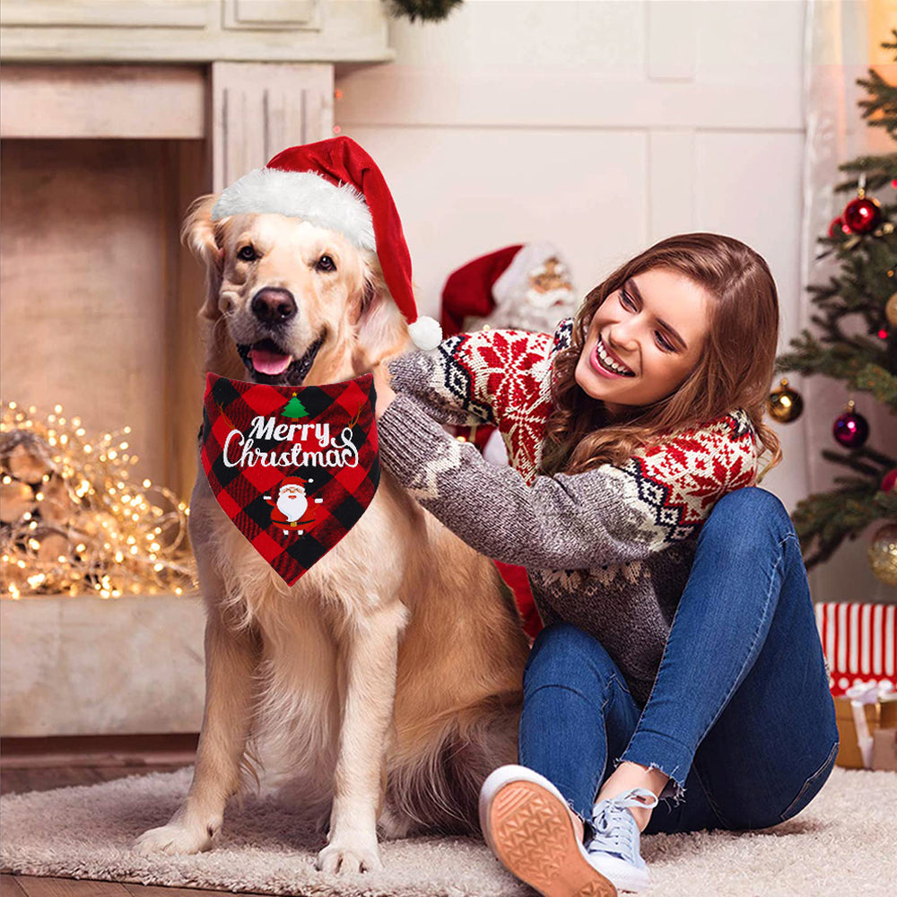 Christmas Dog Bandana Pet Triangle Scarf For Puppy And Cat Pet Festive Accessories Small Dogs Bandana Hot Dog Accessories Gift