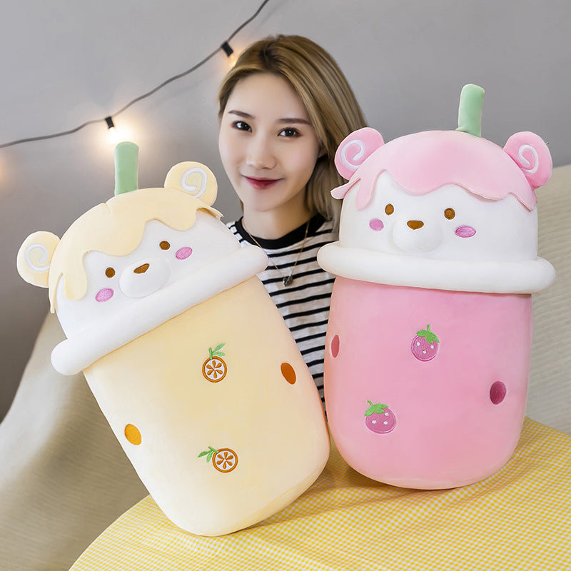 Toy Milk Tea Cup Pillow Creative New Pearl Milk Tea Bear Plush Doll