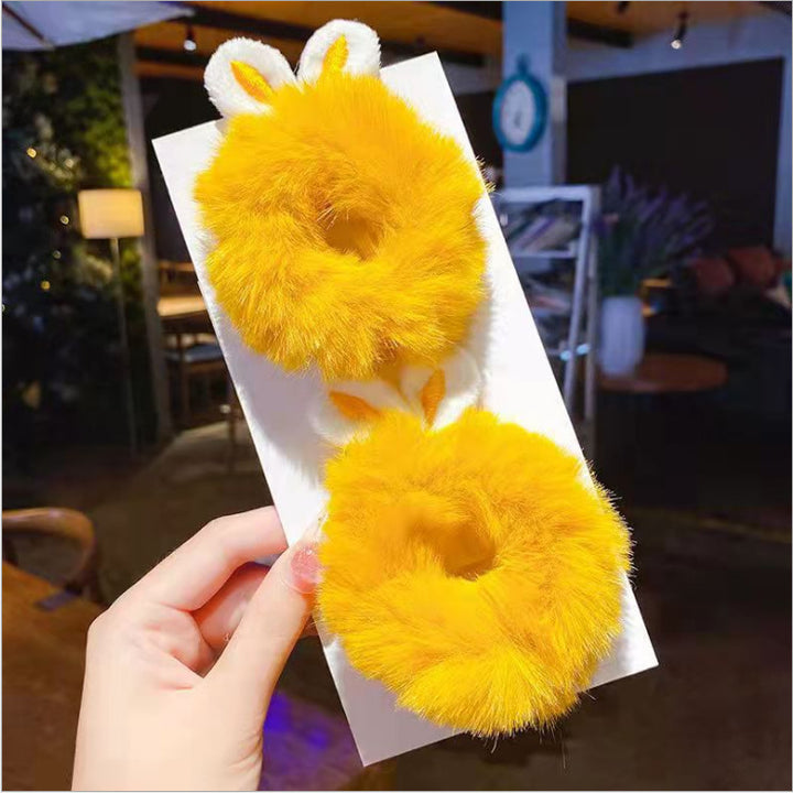 Hair Rope Simple New Bunny Ears Plush Hair Ring