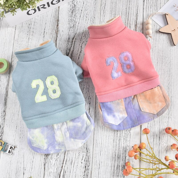 Pet Dog Jersey Denim Skirt Autumn Winter Pet Dog Clothes