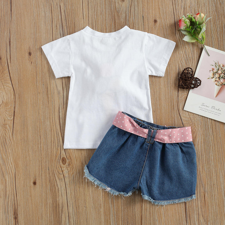 Girls Ice Cream Short Sleeve T-shirt + Pant Set